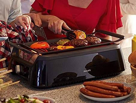 Best-Large-Indoor-Grill-Philips-Smoke-less-Indoor-Grill-HD6371-94-cooking