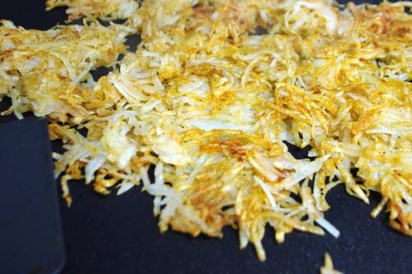 Hash Browns on Griddle